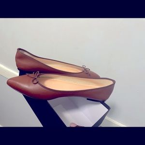 J Crew New! size 12 Natural Brown Leather shoes